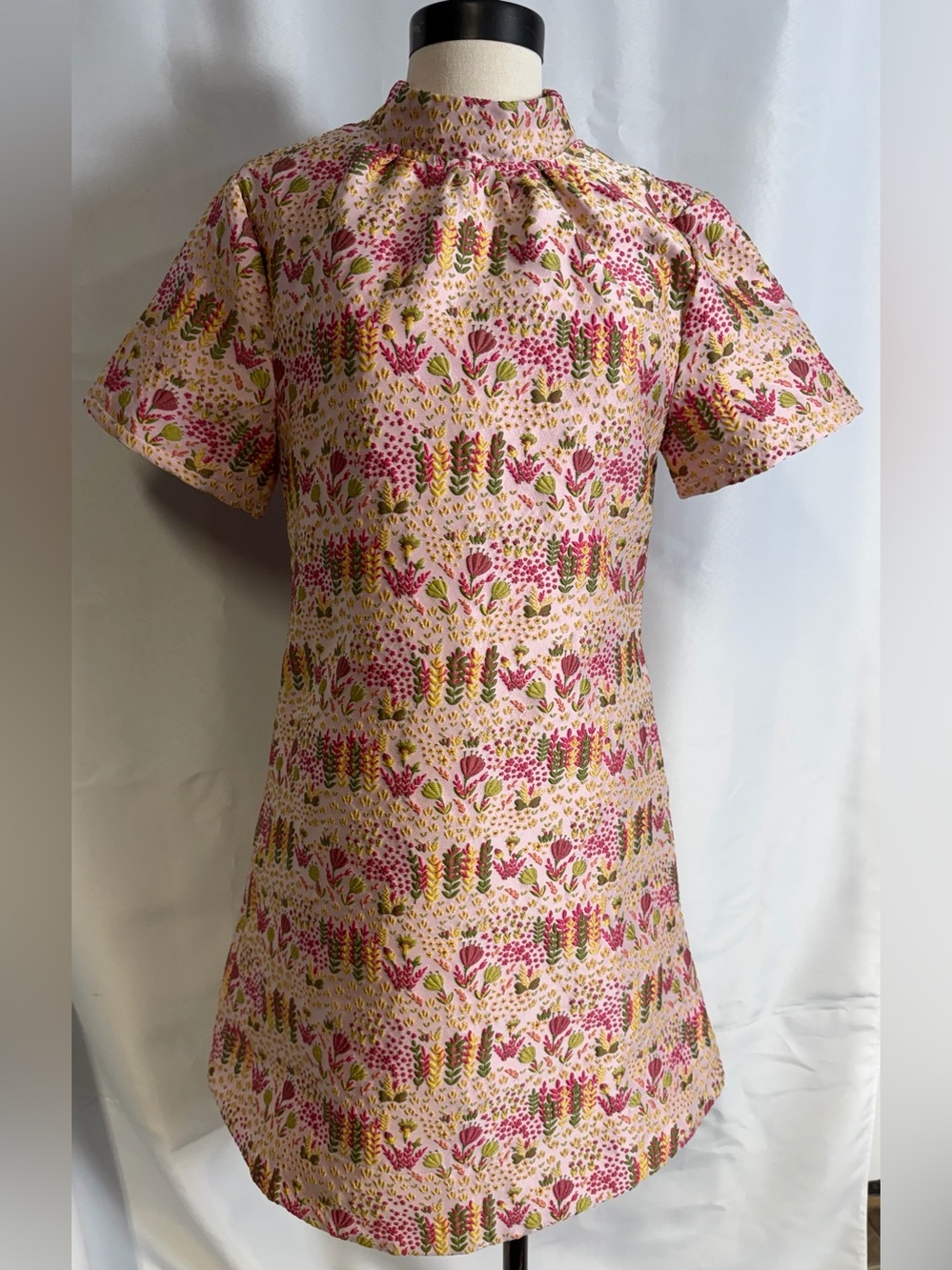 THML Embroidered Floral Open Back Tie Neck Dress Size Small NWT